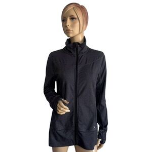 Joe Fresh Active Full Zip Jacket Women Large Charcoal Gray